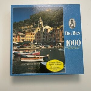 Vintage Hasbro Milton Bradley Big Ben Puzzle Portofino Italy 1000 Piece USA Made